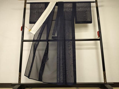 平和屋着物＊夏物 色無地 紗 黒鳶色 正絹 逸品 AABB2557jd