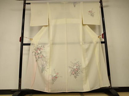 平和屋着物＊夏物 訪問着 絽 草花文 暈し染め 正絹 逸品 AABB2558jd