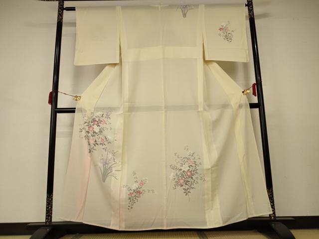 平和屋着物＊夏物 訪問着 絽 草花文 暈し染め 正絹 逸品 AABB2558jd