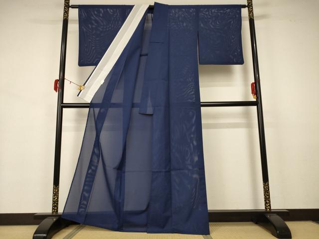 平和屋着物＊夏物 色無地 絽 青褐色 洗える着物 AABB2559jd