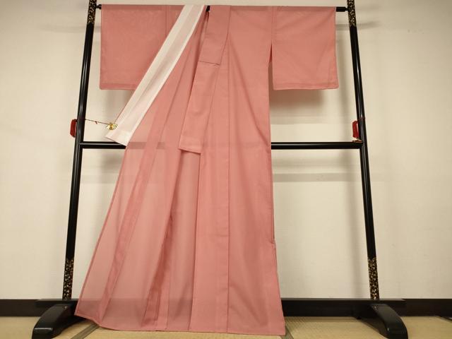 平和屋着物＊夏物 色無地 絽 遠州茶色 洗える着物 未使用 AABB2561jd