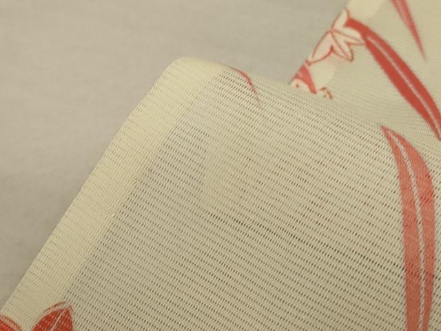 平和屋着物＊夏物 小紋 絽 楓文 洗える着物 AABB2566jd