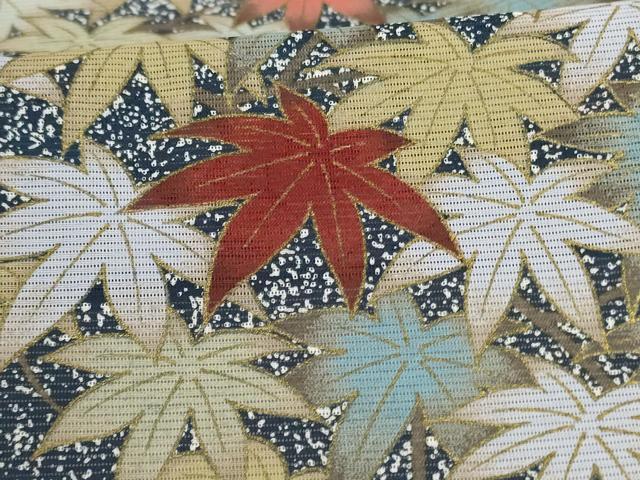 平和屋着物＊夏物 訪問着 絽 楓文 洗える着物 AABB2567jd