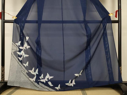 平和屋着物＊夏物 訪問着 絽 舞蝶文 洗える着物 AABB2568jd