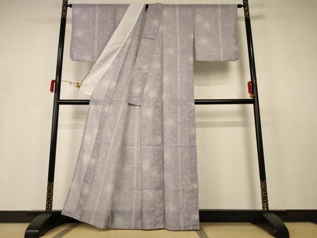 平和屋着物＊夏物　小紋　絽　桜文　洗える着物　AABB2573jd