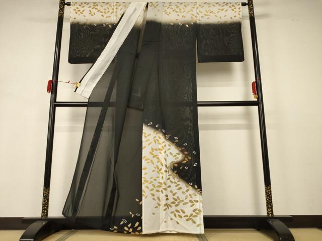 平和屋着物＊夏物 訪問着 絽 舞桜文 金彩 洗える着物 AABB2574jd