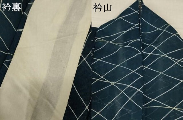 平和屋着物＊夏物 小紋 絽 網目文様 洗える着物 AABB2580jd