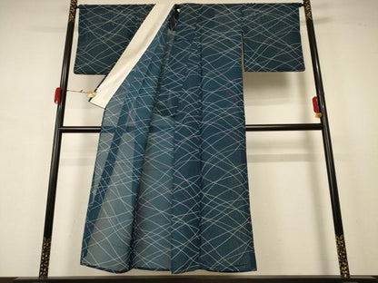 平和屋着物＊夏物 小紋 絽 網目文様 洗える着物 AABB2580jd