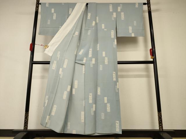 平和屋着物＊夏物 小紋 絽 短冊花文 正絹 逸品 AABB2582jd