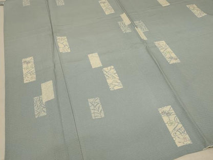 平和屋着物＊夏物 小紋 絽 短冊花文 正絹 逸品 AABB2582jd