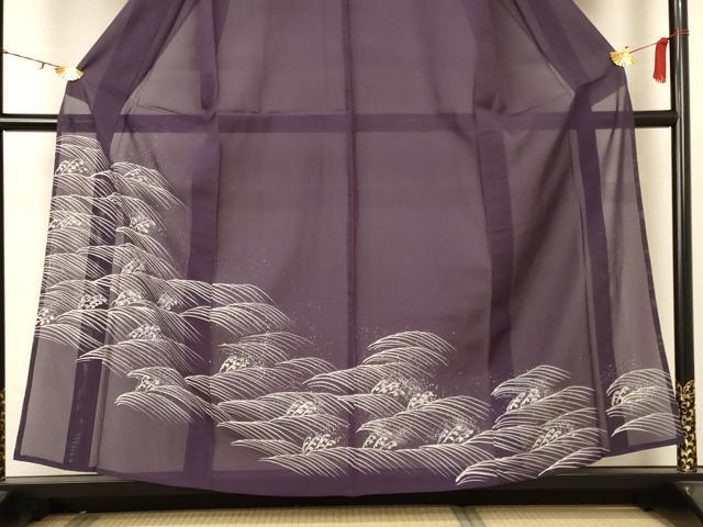平和屋着物＊夏物　訪問着　絽　立波文　正絹　逸品　AABB2585jd