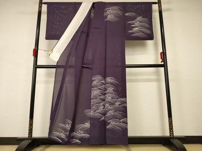 平和屋着物＊夏物　訪問着　絽　立波文　正絹　逸品　AABB2585jd