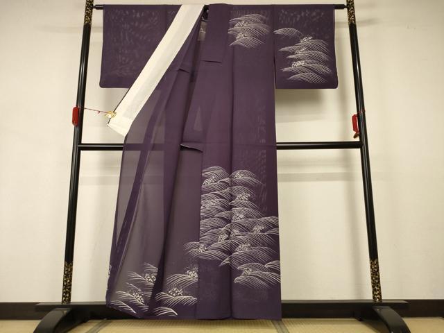 平和屋着物＊夏物　訪問着　絽　立波文　正絹　逸品　AABB2585jd