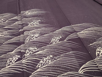 平和屋着物＊夏物　訪問着　絽　立波文　正絹　逸品　AABB2585jd