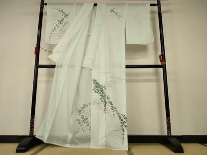 平和屋着物＊夏物 訪問着 絽 萩芝文 洗える着物 AABB2586jd