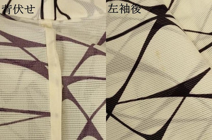平和屋着物＊夏物 小紋 絽 網目文様 洗える着物 AABB2589jd