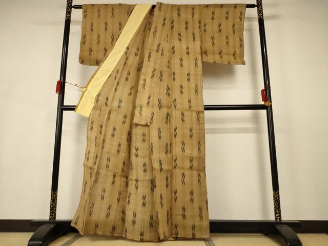 平和屋着物＊夏物　芭蕉布　手積み芭蕉糸100％　絣文　逸品　AABB2592jd