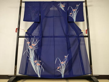 平和屋着物＊夏物 訪問着 絽 草花文 洗える着物 AABB2594jd