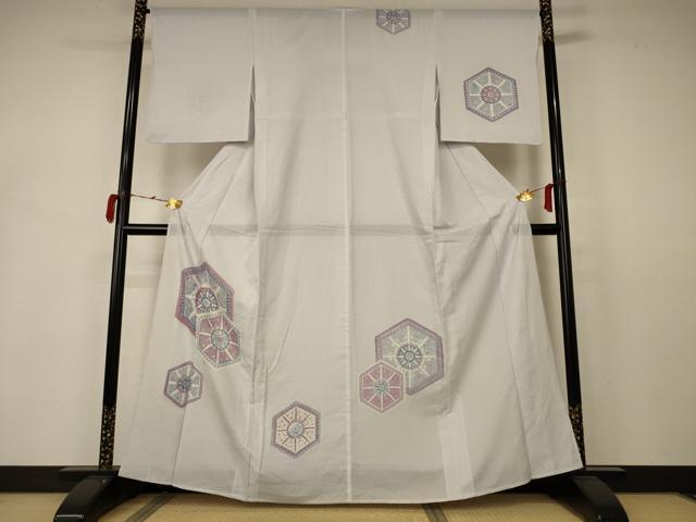 平和屋着物＊夏物 訪問着 絽 正倉院花文 洗える着物 AABB2596jd