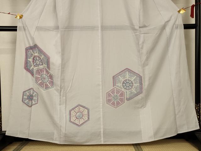 平和屋着物＊夏物 訪問着 絽 正倉院花文 洗える着物 AABB2596jd