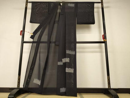 平和屋着物＊夏物 訪問着 絽 竹垣文 正絹 逸品 AABB2597jd