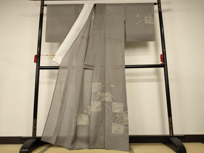 平和屋着物＊夏物 訪問着 絹駒上布 蜻蛉 金銀彩 反端付き 正絹 逸品 AABB2598jd