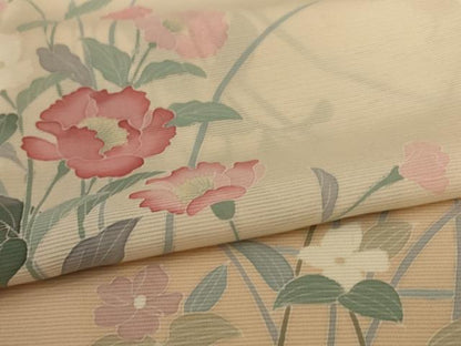 平和屋着物＊夏物 訪問着 絽 流水草花文 暈し染め 正絹 逸品 AABB2599jd