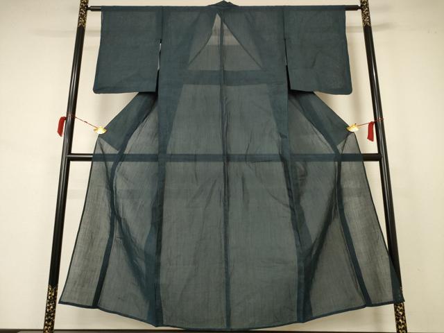 平和屋着物＊夏物 小千谷ちぢみ 色無地 百入茶色 麻 AABB2603jd