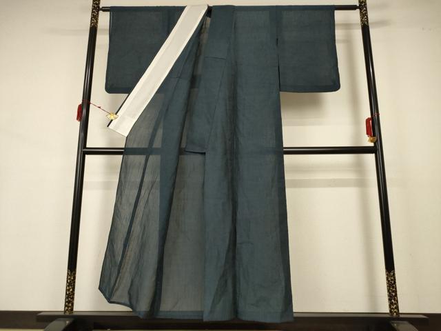 平和屋着物＊夏物 小千谷ちぢみ 色無地 百入茶色 麻 AABB2603jd