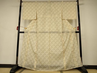 平和屋着物＊夏物 小紋 絽 絣文 洗える着物 AABB2604jd