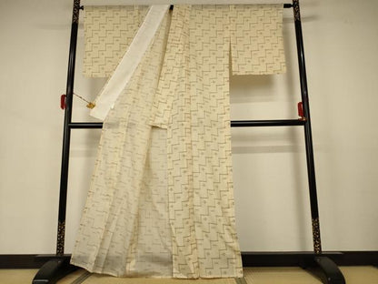 平和屋着物＊夏物 小紋 絽 絣文 洗える着物 AABB2604jd