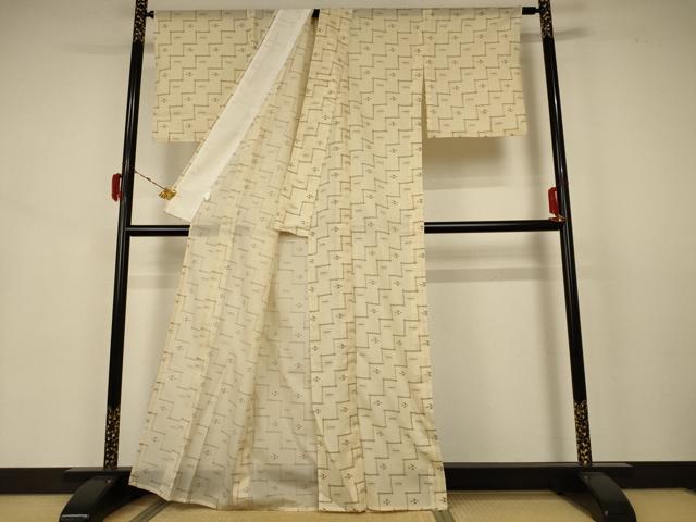 平和屋着物＊夏物 小紋 絽 絣文 洗える着物 AABB2604jd