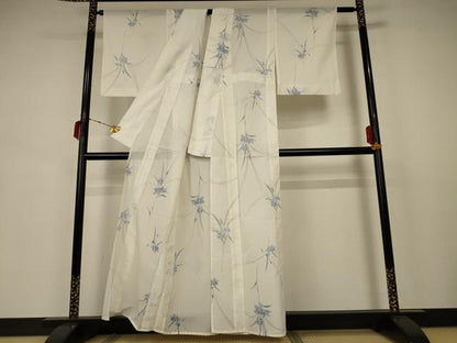 平和屋着物＊夏物 小紋 絽 草花文 洗える着物 AABB2605jd