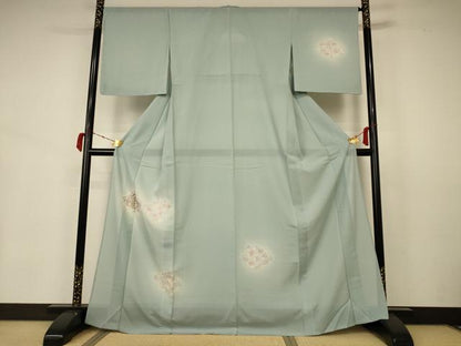 平和屋着物＊夏物 訪問着 絽 草花文 銀彩 正絹 逸品 AABB2607jd