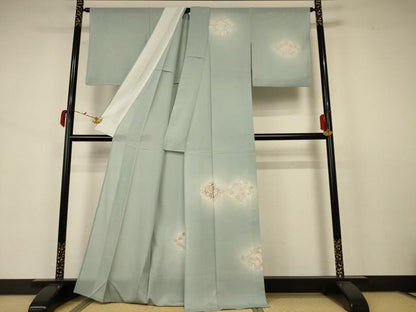 平和屋着物＊夏物 訪問着 絽 草花文 銀彩 正絹 逸品 AABB2607jd