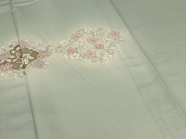 平和屋着物＊夏物 訪問着 絽 草花文 銀彩 正絹 逸品 AABB2607jd