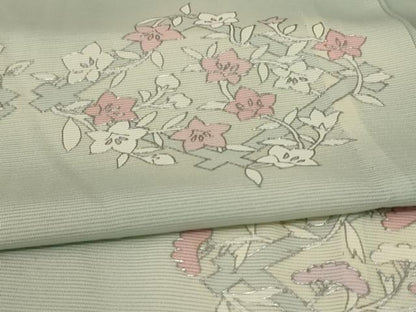 平和屋着物＊夏物 訪問着 絽 草花文 銀彩 正絹 逸品 AABB2607jd