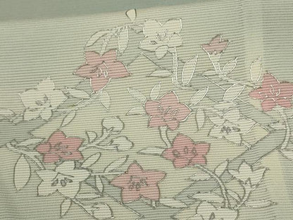 平和屋着物＊夏物 訪問着 絽 草花文 銀彩 正絹 逸品 AABB2607jd