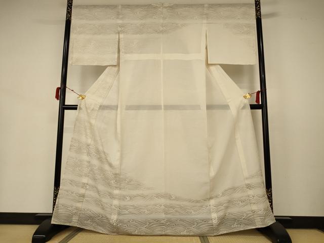 平和屋着物＊夏物 訪問着 変わり絽 立波文 洗える着物 AABB2612jd