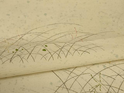 平和屋着物＊夏物　小紋　絽　草葉文　三越扱い　正絹　逸品　AABB2614jd