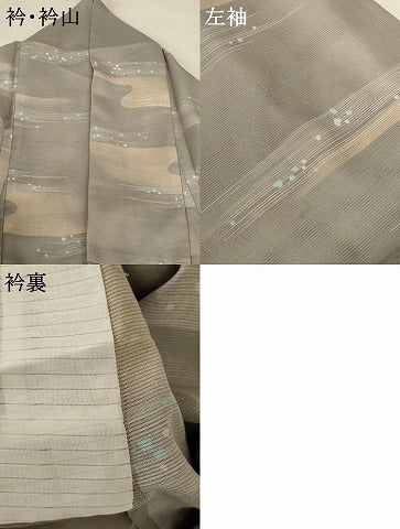 平和屋着物＊夏物 小紋 絽 霞文 さんび謹製 洗える着物 AABB2616jd
