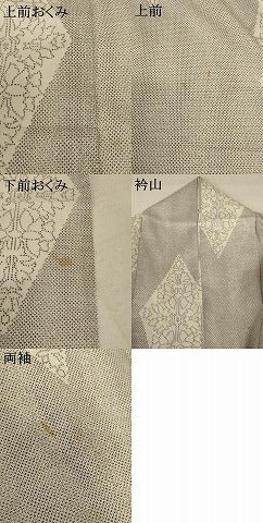 平和屋着物＊夏物 小紋 紗 花菱文 洗える着物 AABB2620jd