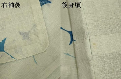 平和屋着物＊夏物　小紋　紗　飛鳥文　未使用　AABB2624jd