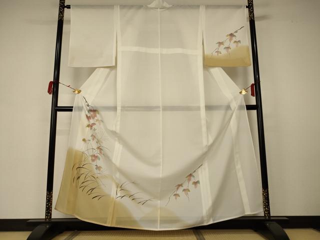 平和屋着物＊夏物 訪問着 絽 蔦の葉文 洗える着物 AABB2626jd