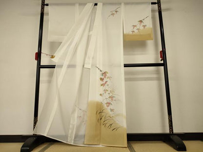 平和屋着物＊夏物 訪問着 絽 蔦の葉文 洗える着物 AABB2626jd