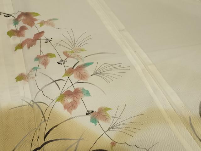 平和屋着物＊夏物 訪問着 絽 蔦の葉文 洗える着物 AABB2626jd