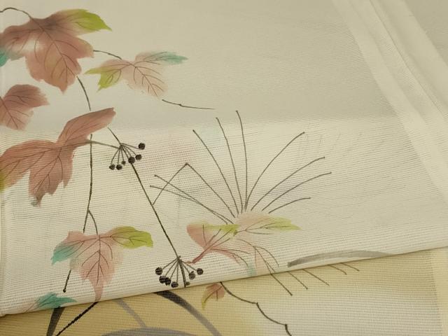 平和屋着物＊夏物 訪問着 絽 蔦の葉文 洗える着物 AABB2626jd