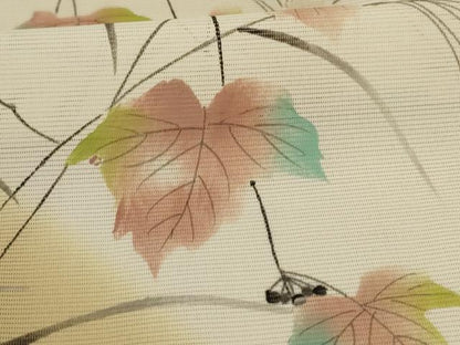 平和屋着物＊夏物 訪問着 絽 蔦の葉文 洗える着物 AABB2626jd