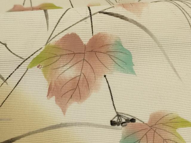平和屋着物＊夏物 訪問着 絽 蔦の葉文 洗える着物 AABB2626jd