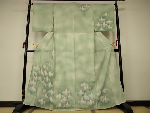 平和屋着物＊夏物 訪問着 絽 草花文 暈し染め 正絹 逸品 AABB2627jd